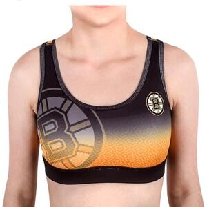 Boston Bruins NHL Womens Black Gold Sports Bra Size Small
